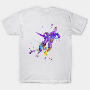 Figure Skating Couple Watercolor Painting T-Shirt